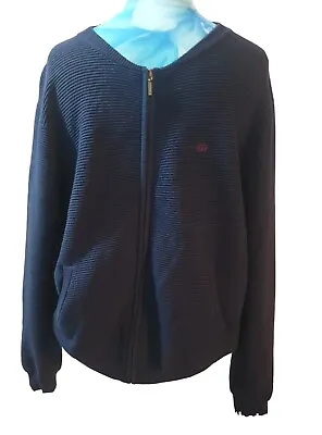 MERC LONDON BOOTH Classic RETRO Zip Up Cardy Jacket Cardigan Navy Blue L Men's  • £20