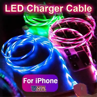 LED Fast Charging USB Charger Cable For IPhone 14 13 12 11 Pro Max XS XR X 8 7 6 • $6.69