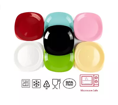 BT Unbreakable Reusable Plastic Dinner Plates Set Of 4 Microwave Dishwasher Safe • £10.99