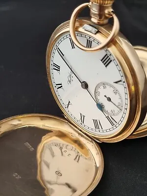 £745 • Buy Waltham Solid 9ct Gold Hallmarked Traveler Pocket Watch Working & Recent Service