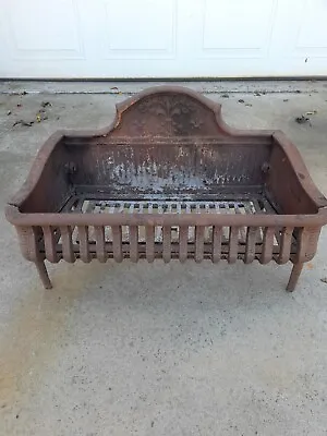 Vintage Antique Cast Iron Fireplace Wood Log Grate Insert Used Original  • $325