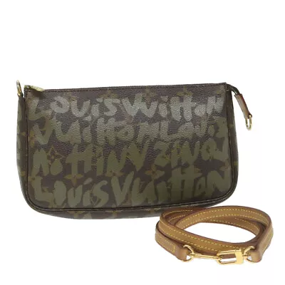 LOUIS VUITTON Monogram Graffiti Pochette Accessoires Khaki M92191 LV Auth Bs9658 • £926.85