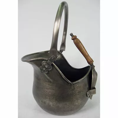 £50 • Buy Coal Scuttle Bucket Hod With Shovel Antique Pewter Finish Fireplace Accessory