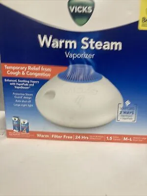 Vicks Warms Steam Vaporizer Filter Free 24 Hours 1.5 Gallon Capacity Medium Room • $9.99