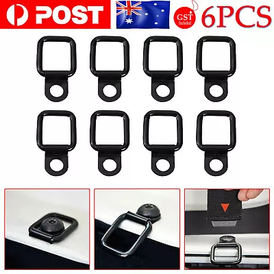 $8.95 • Buy 6X Black Heavy Duty Fixing Point Anchor Eye Tie Down Lashing Loop D-Ring Hook AU