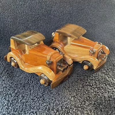 Two Handmade Wooden Vintage Cars • $24.90