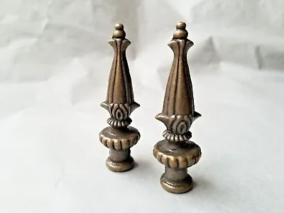 Pair Of Cast Bronze Lamp Finials High End Designer Quantity Available 3 1/4  • $14.95