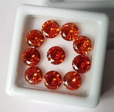 Orange Best Natural Sapphire 6Pcs Pair Round Cut 8-10Ct Loose Certified Gemstone • $28.50