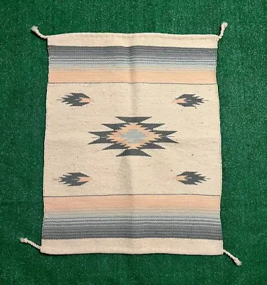 $42 • Buy Vintage Zapotec Wool Rug White Size  28 X  35