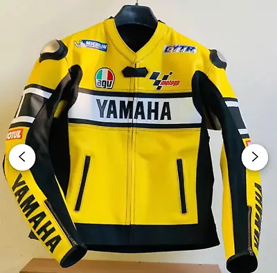 Yamaha 46 Cowhide Leather Track/Street Racing Unisex Motorbike Jacket • £203.99