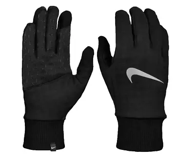 Nike Therma FIT Mens Black Silver Gloves Size M Running New • $29.95