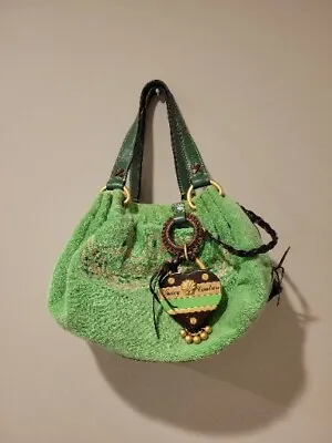 $99 • Buy Vintage Juicy Couture Green & Brown Velour Shoulder Bag Purse Handbag Y2k Rare!!