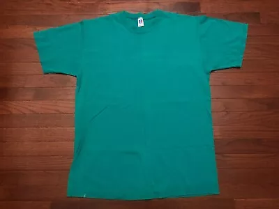 VINTAGE 1990's RUSSELL ATHLETIC T SHIRT MENS XL GREEN BLANK 90's E • $12.99