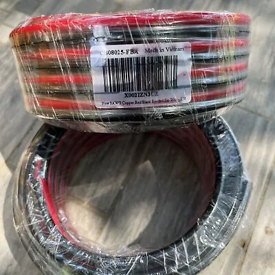 8 AWG Gauge Red Black Zip Wire Cable Power Ground Stranded Car (25 FT) • $29.90