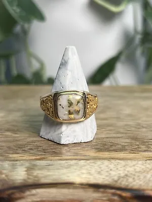 Men’s Natural Gold In Quartz Ring W/ Nuggets RM774NQ Gold And Quartz • $2110