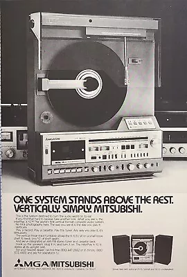 Mitsubishi CX-10 Vertical Cabinet Home Stereo SX-10 Vintage Print Ad 1981 • $10.77