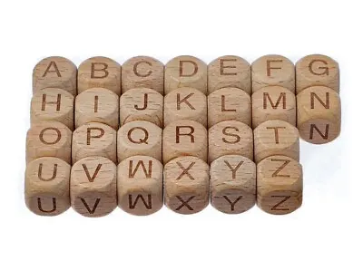 600 Pcs Wooden Letter Beadsletter Cubes Alphabet Beads 12mm NEW UK Stock • £19.90