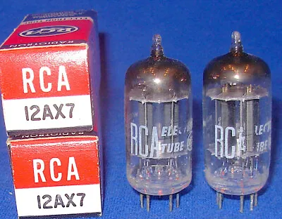 $159.99 • Buy NOS NIB Matched Pair RCA Black Plate 12AX7 Vacuum Tubes Same 1957 Date