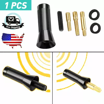 Carbon Fiber Black Radio Antenna AM/FM Short Antenna Motorcycle Car Boat Truck A • $7.59