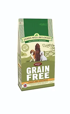 1.5kg James Wellbeloved Dry Dog Food Grain Free Puppy/ Adult/ Senior Varieties • £13.74