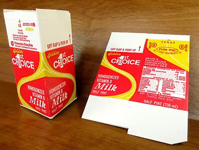 Vintage Golden 1st Choice Milk Box Flat Carton Cortez Colorado Dairy Half Pint • $4.99