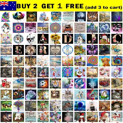 5D DIY Full Round Drill Diamond Painting Animals Mosaic Kit Art Gift 30x30cm AU • $9.79