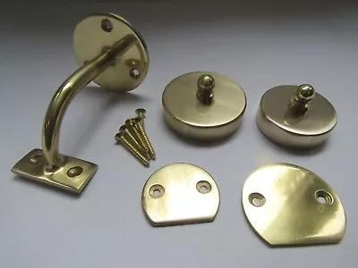 £9.99 • Buy Traditional Stair Bannister Support Hand Rail Rod Handrail Bracket Solid Brass