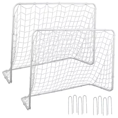 2 Pack White Steel Frame Football Soccer Goal Rebounder Quick Setup EZ Storage  • $56.58