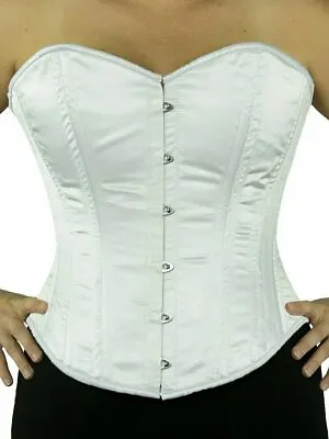 NEW! Select Sizes! 530 Authentic White Satin Overbust Double Boned Steel Corset • $45.95