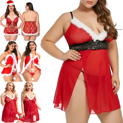 Mrs Santa Claus Christmas Costume Adult Sexy Xmas Fancy Dress Plus Size Lingerie • $9.99