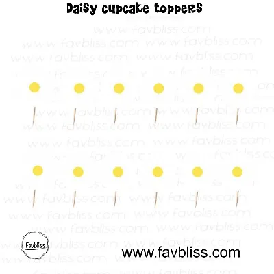 12x DAISY Cupcake Topper Cake Decoration Bday Party SINGLE Sided • $10