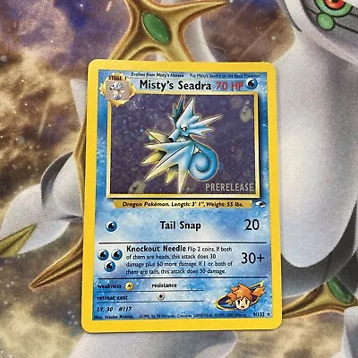 Misty's Seadra PRERELEASE - Gym Heroes Promo - Holo Pokemon Card Near Mint (NM) • $10