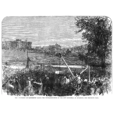 £9.99 • Buy INVERNESS Laying Of Foundation Stone Of The New Cathedral - Antique Print 1866