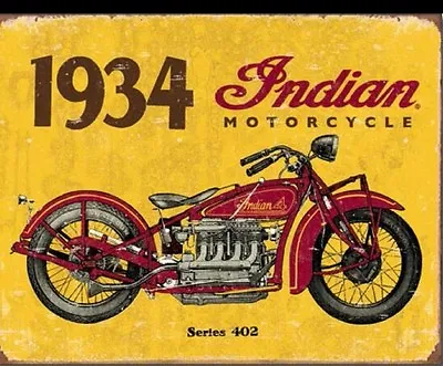 1934 Indian Motorcycle Metal Tin Sign 16  X 12.5  Garage Home Wall Decor #1929 • $19.90
