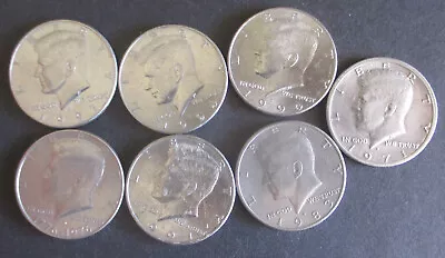 Lot 7 KENNEDY Half Dollars 1971-1997 Bicentennial Circulated Ungraded • $12.95