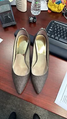 Michael Michael Kors Logo MK High Heel Monogram Pointed Pumps 7.5 M Brown • $39