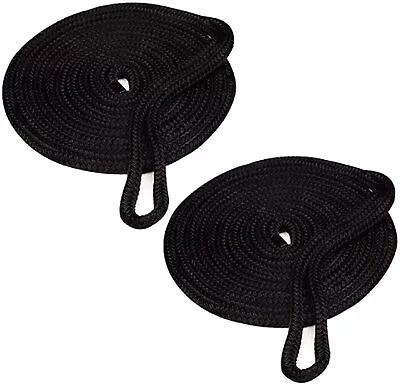 2-Pack 3/4 Inch 25 FT Double Braid Nylon Dockline Marine Ropes For Boat (Black) • $41.99