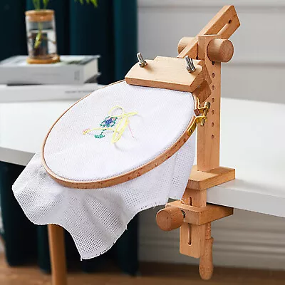 Adjustable Cross Stitch Frame Desktop Lap Stand Rack Embroidery Hoop Holder • $61.44