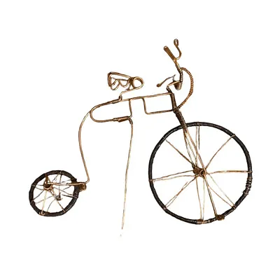 $40 • Buy Vintage Hand Made Metal Wire Retro Bicycle Statuette 