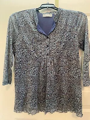 LIZ CLAIBORNE ~ Misses Size L ~ 3/4 Sleeve ~ Pleated Henley Pullover Top • $5