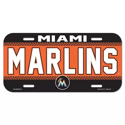 MIAMI MARLINS 6 X12  OFFICIAL LOGO LICENSE PLATE CAR BRAND NEW WINCRAFT • $11