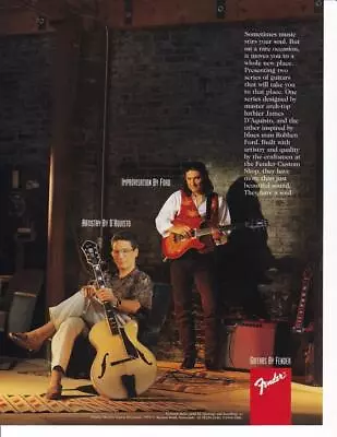 1994 Fender Guitar Print-Ad / James D'Aquisto & Robben Ford • $9.95