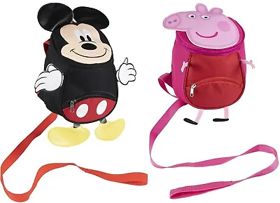 Mickey Mouse Peppa Pig Backpack Toddler Kids Backpack With Reins Safety Harness • £14.99