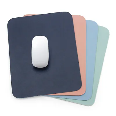 Simple Solid Colour PU Leather Mouse Mat Anti-slip Waterproof 23*20cm Mouse Pad • £3.98