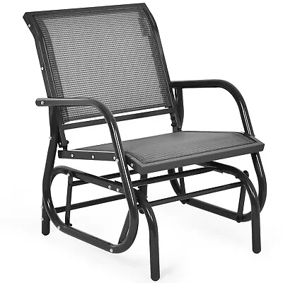 Garden Glider Chair Metal Frame Armchair Swing Rocking Chair Outdoor Indoor • £49.95