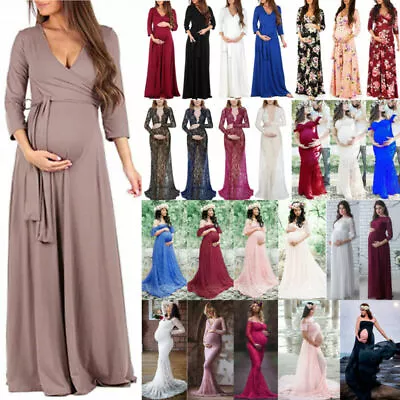$33.62 • Buy Pregnant Women Maternity Long Maxi Dress Gown Party Photo Shoot Prop Photography