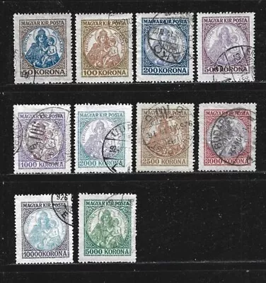 Hungary – 1921-1925 – Madonna & Child Issue – 10 Different – Used • $1.50