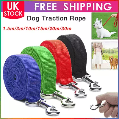 Pet Dog Training Lead 1.5M-30M Long Strong Tracking Recall Leash Line Walking • £3.99