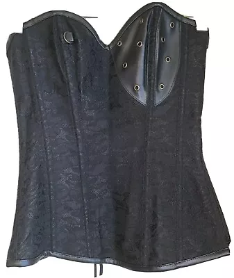 Chairman Corset Sz M Top Steampunk Black Zipper Halloween Festival Body Shaper • $12.97