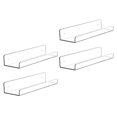 4Pcs Acrylic Shelves For Wall Wall Mounted Nursery Kids Bookshelf Shelfslves • £13.33